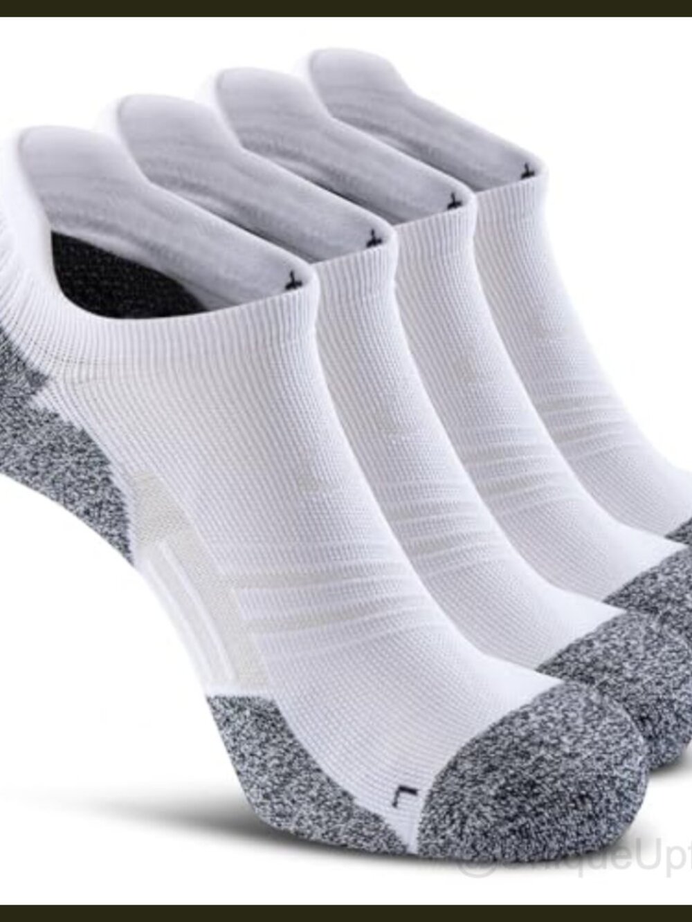 No Show Sports Compression Socks with Cushion for Men Women - 4 Pairs